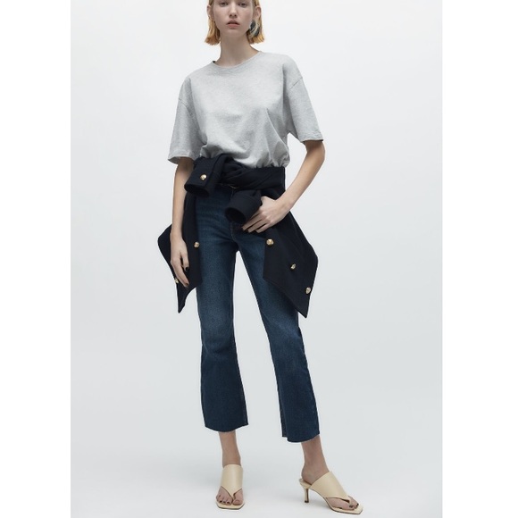 Zara Wide Strap With Toe Post Heeled Leather Sandals Sz:7.5 NWT - Picture 6 of 14